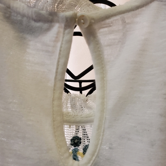 LUCKY BRAND WHITE EMBROIDERED SHIRT SIZE S - Picture 9 of 14